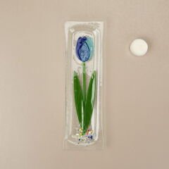 Deco Lale Cam Tabak - Mavi - 28x8 cm