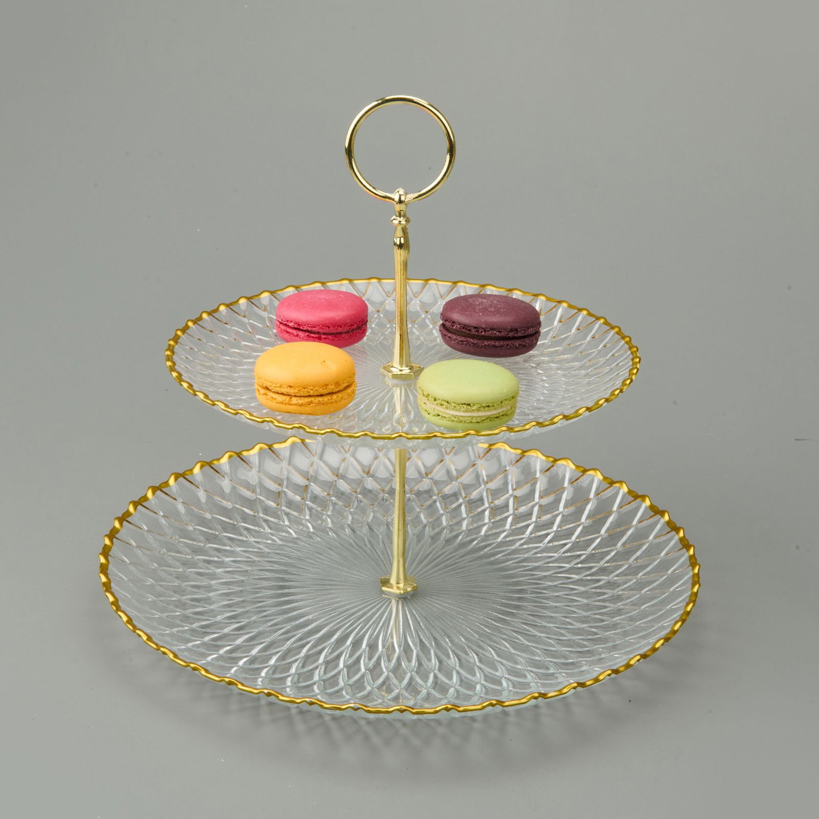 Kitchen Zelazo İki Katlı Kurabiyelik - Şeffaf / Altın