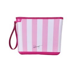 Kozmetik ve Makyaj Çantası - Pembe / Beyaz - 21 cm