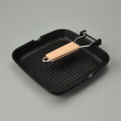 Döküm Grill Tava - Gri - 24x24 cm