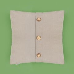 Soft Anthracite Düğme Detaylı Kırlent - Gri - 40x40 cm