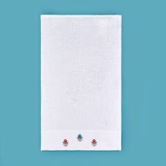 Soft Urban Delight Nakışlı El Havlusu - Ekru - 30x50 cm
