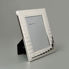 Metal Çizgili Fotoğraf Çerçevesi - Silver - 10x15 cm