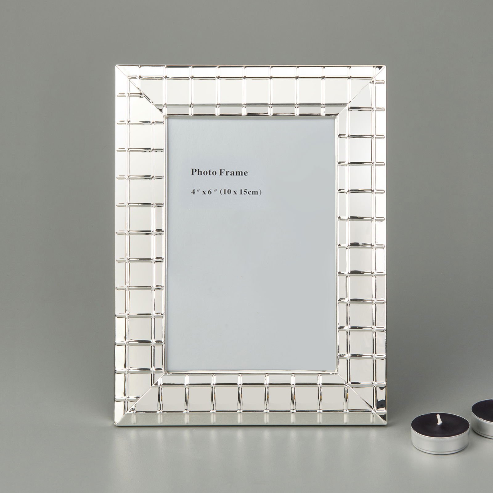 Metal Çizgili Fotoğraf Çerçevesi - Silver - 10x15 cm