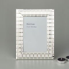 Metal Çizgili Fotoğraf Çerçevesi - Silver - 10x15 cm