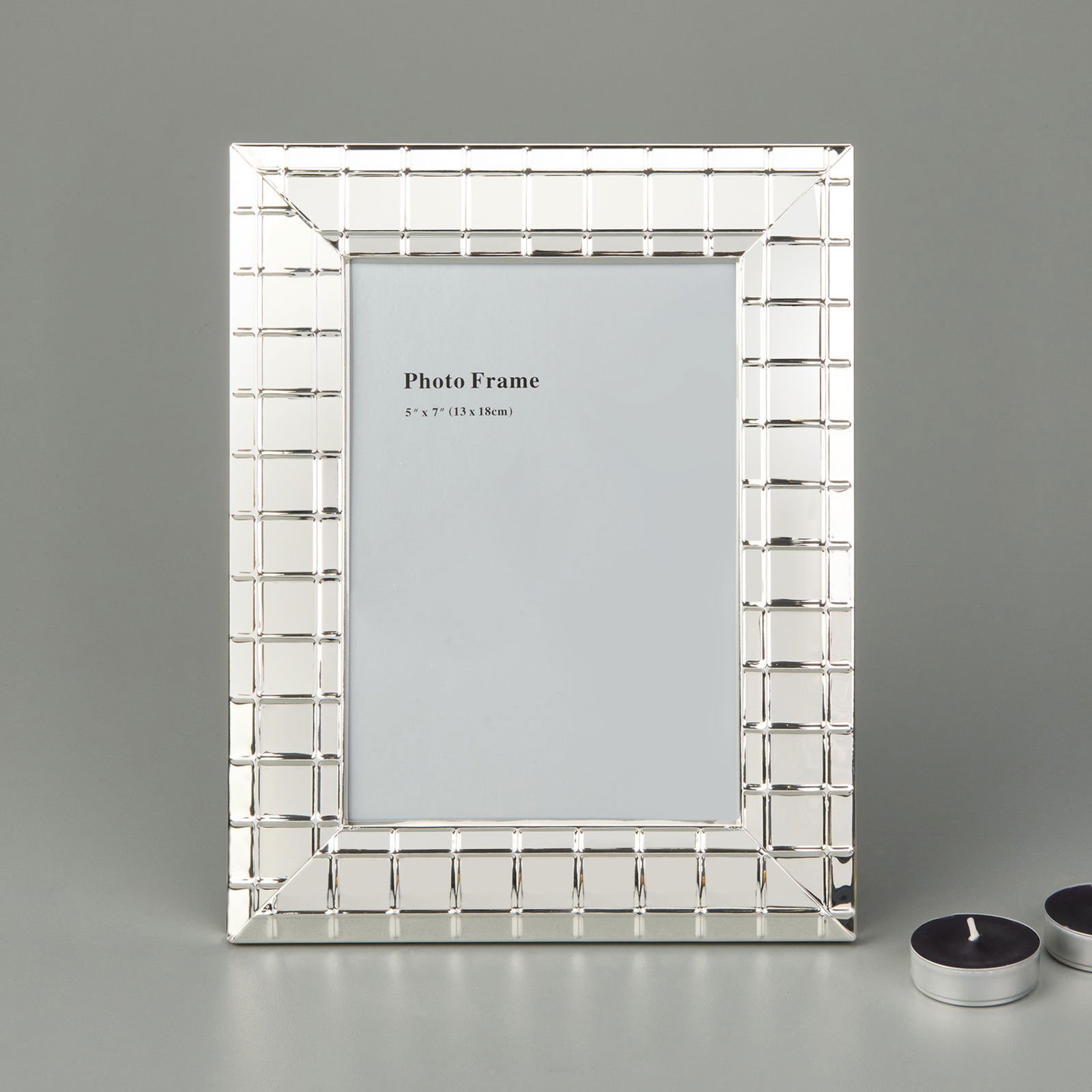Metal Kareli Fotoğraf Çerçevesi - Silver - 13x18 cm
