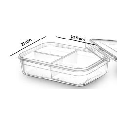Fresh Box Dikdörtgen 3 Bölmeli Saklama Kabı - 1000 ml
