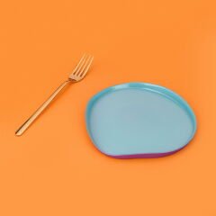Kitchen İstanbul Dik Kenarlı 4'lü Pasta Seti – Mor / Mavi - 18 cm