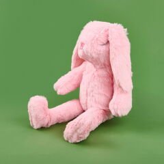 Soft Uyuyan Tavşan Figürlü Yastık - Pembe - 20x35 cm