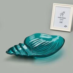 Deco Snail Dekoratif Tabak - Turkuaz - 40 cm