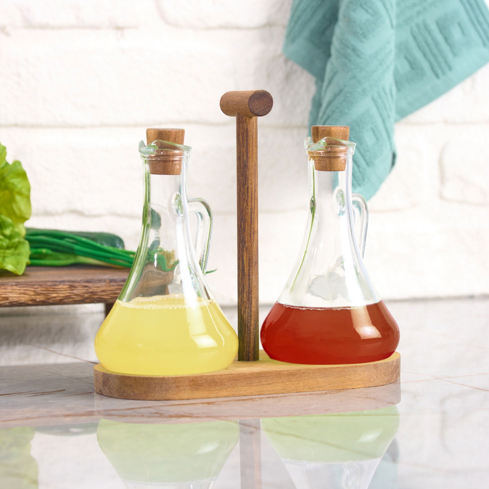 2'li Yağdanlık Seti - Şeffaf / Kahverengi - 250 ml