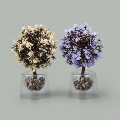 Dekor Yapay Top Ağaç - Asorti - 20x15 cm