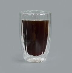 Stripe Çift Cidarlı Bardak - Şeffaf - 450 ml