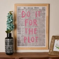 Deco Do It For The Plot Duvar Panosu - Pembe / Siyah - 50x70 cm