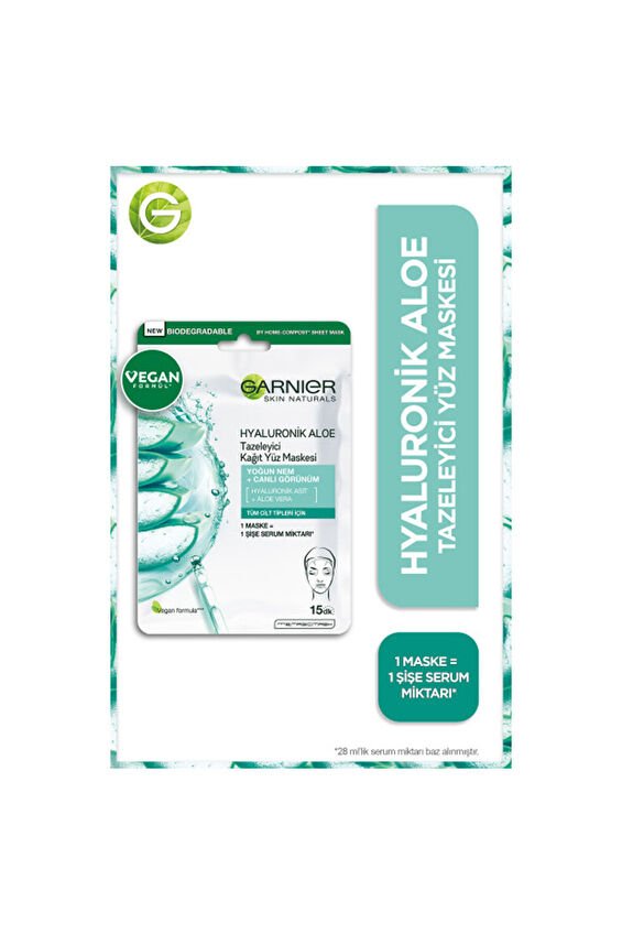 Garnier Hyaluronik Aloe Tazeleyici Kağıt Yüz Maskesi