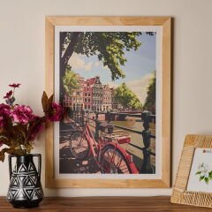 Deco Amsterdam Houses Tablo - Renkli - 50x70 cm