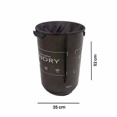 Ağzı Büzgülü Çok Amaçlı Qoja Kese Çamaşır Sepeti - Laundry Siyah - 40 lt