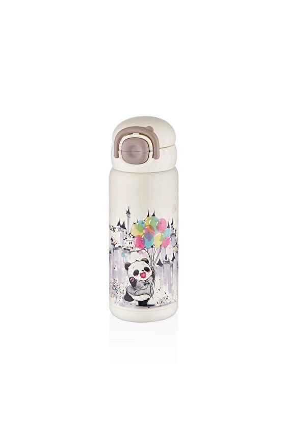 Diller D9252 Sevimli Panda Çift Kapaklı Çelik Termos 600 Ml