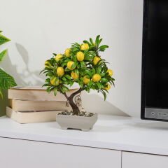 Dekor Yapay Limon Ağacı - Sarı - 24x18 cm
