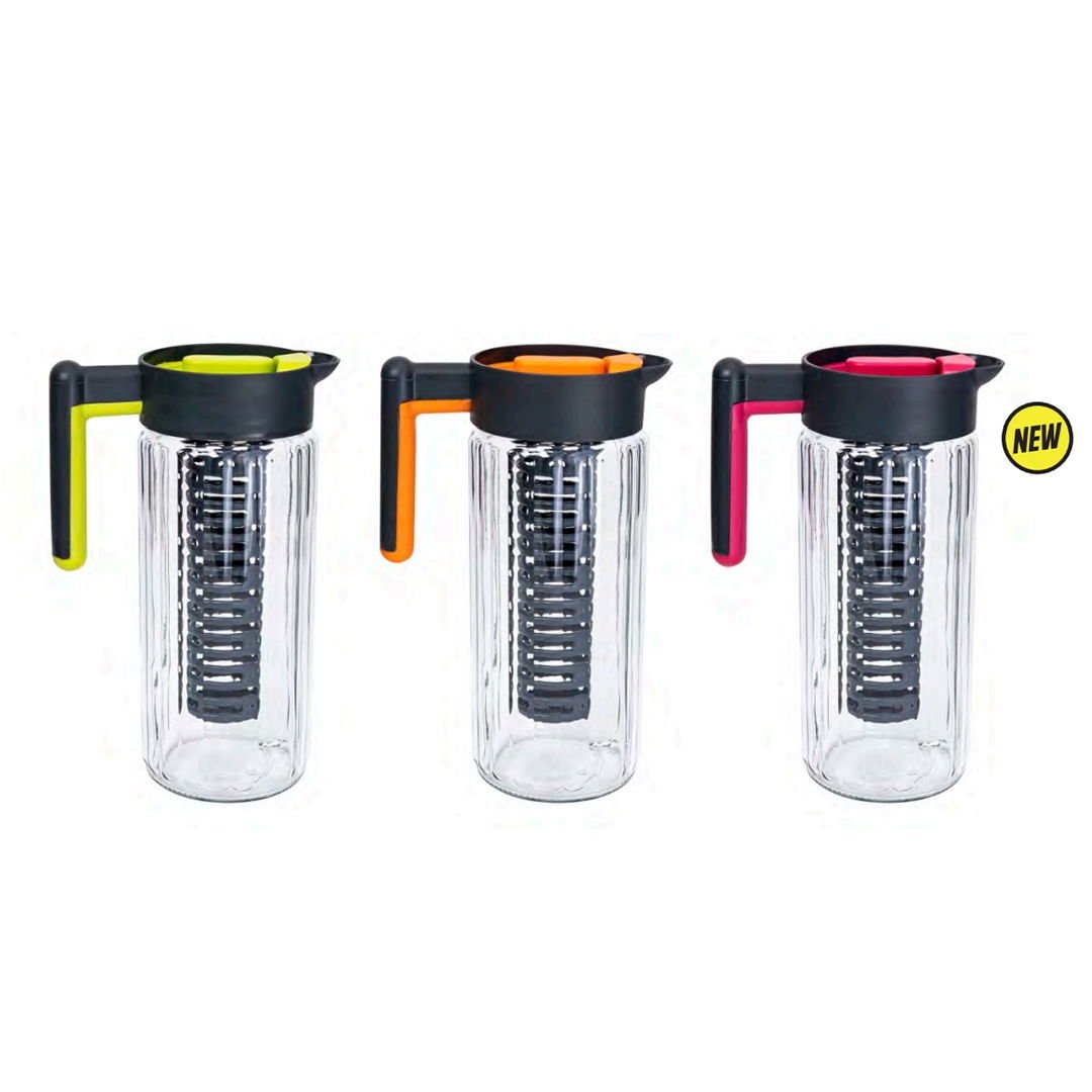 Çizgili Süzgeçli Detoks Sürahi - 1430 ml - Asorti