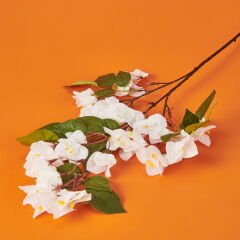 Frosilva Begonvil Dalı Yapay Çiçek - Beyaz - 90 cm