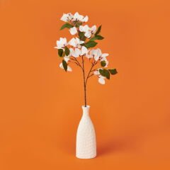 Frosilva Begonvil Dalı Yapay Çiçek - Beyaz - 90 cm