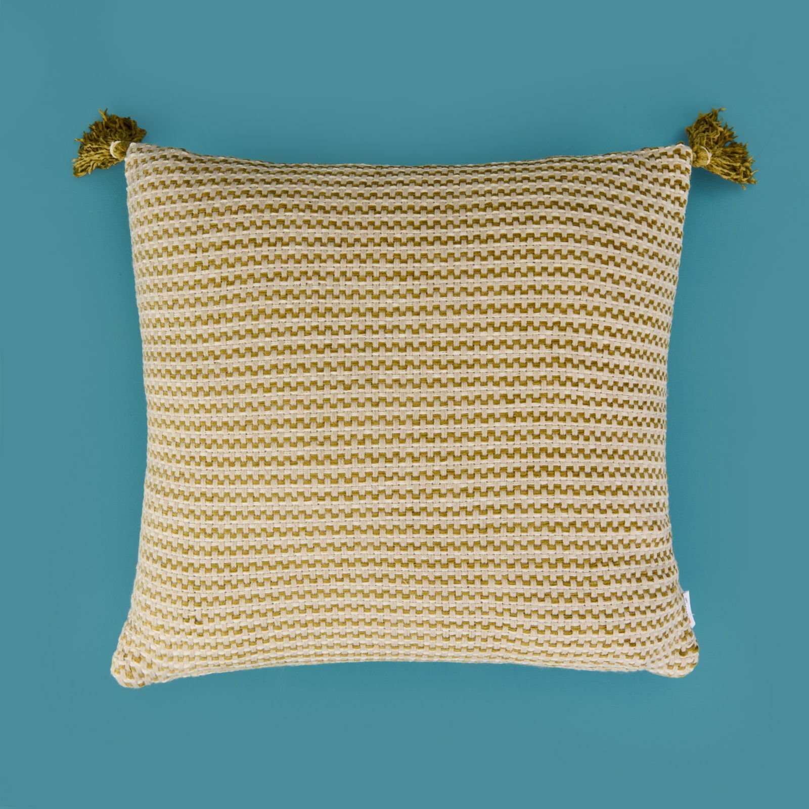 Soft Shiny Kırlent - Bej / Yeşil - 45x45 cm