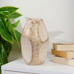 Deco Urthania Vazo - Bej / Gold - 25 cm