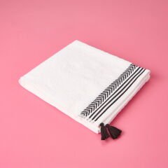 Soft Ethnic Yüz Havlusu - Beyaz - 50x90 cm