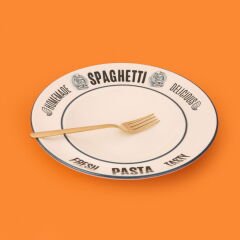 Kitchen Spaghetti Pasta Makarna Tabağı - Beyaz - 27 cm
