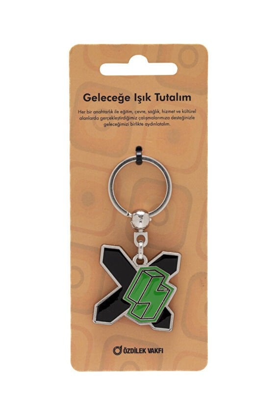 Anahtarlık Metal Geometrik Desen X
