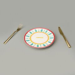Kitchen Amour Pasta Tabağı - Renkli - 19 cm