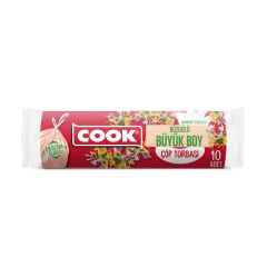 Cook Büzgülü Çöp Torbası Büyük Boy Hanımeli Kokulu 10'lu