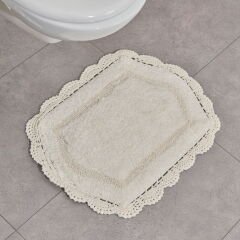Soft Lace 2'li Banyo Paspası - Ekru - 40x60 cm + 60x90 cm
