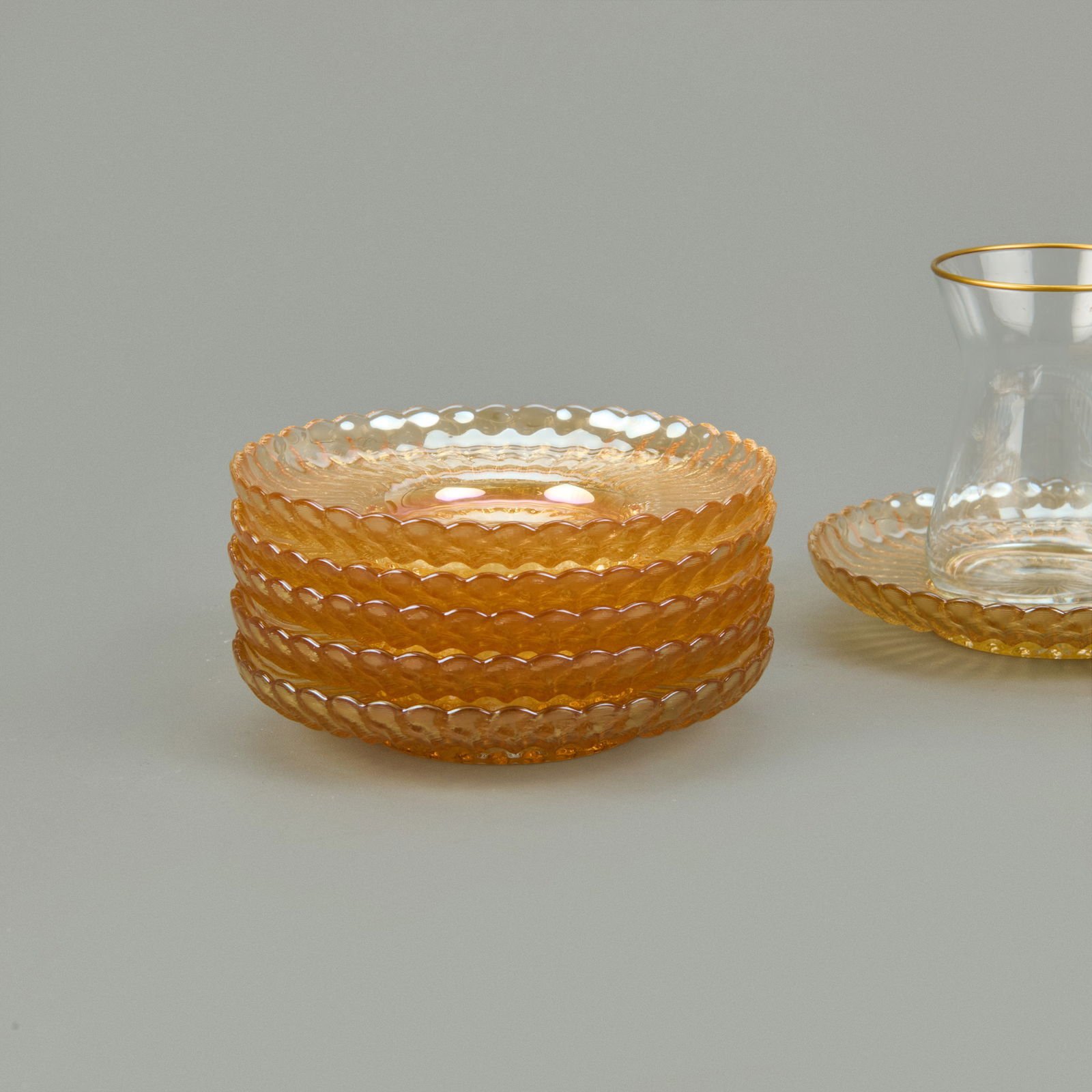 Kitchen Anafor 6'lı Çay Tabağı - Altın - 12 cm