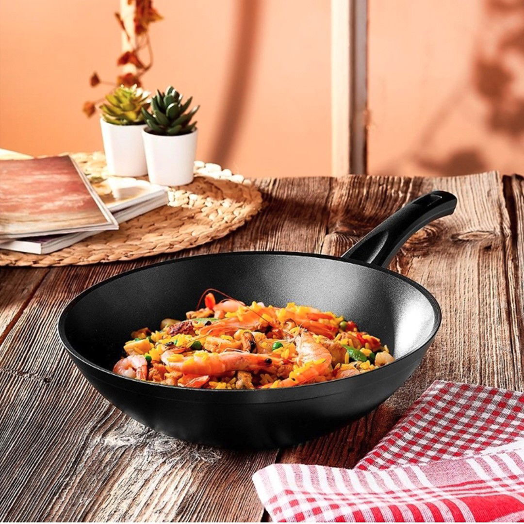 Milas Wok Tava - Siyah - 28 cm