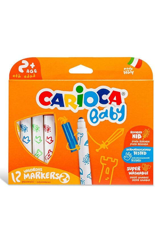 Carioca Teddy Jumbo Bebek Yıkanabilir Keçeli Boya Kalemi 12li 2yaş