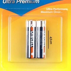 Ultra Premium Alkalin 1,5 V. 2'li AAA Boy Pil