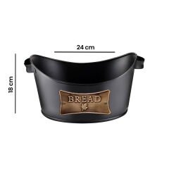 Metal Kayık Ekmeklik - Siyah