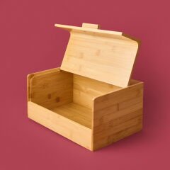 Agata Bambu Ekmek Dolabı - Açık Kahverengi