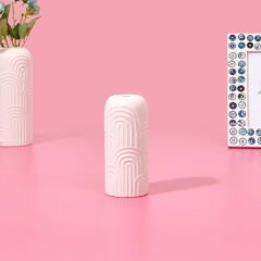 Bohem Porselen Vazo - Beyaz - 6,3x6,3x14,5 cm