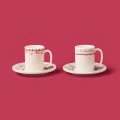 Kitchen Bonjour Magique Kahve 4 Parça Kahve Fincan Takımı - Renkli