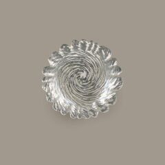 Deco Varaklı Dekoratif Tabak - Gümüş - 33 cm