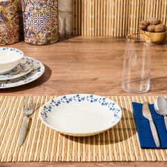 Porselen Sielo Çukur Tabağı - Mavi - 19 cm
