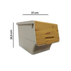 Bambu Görünümlü Tekerlekli Organizer - 12 lt