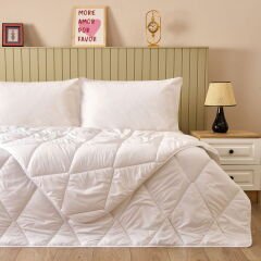 Soft Tek Kişilik İnce Microfiber Yorgan - Beyaz - 155x215 cm