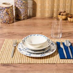 Porselen Sielo Çukur Tabağı - Mavi - 19 cm