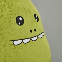 Soft Dinozor Figürlü Yastık - Yeşil - 30x33 cm