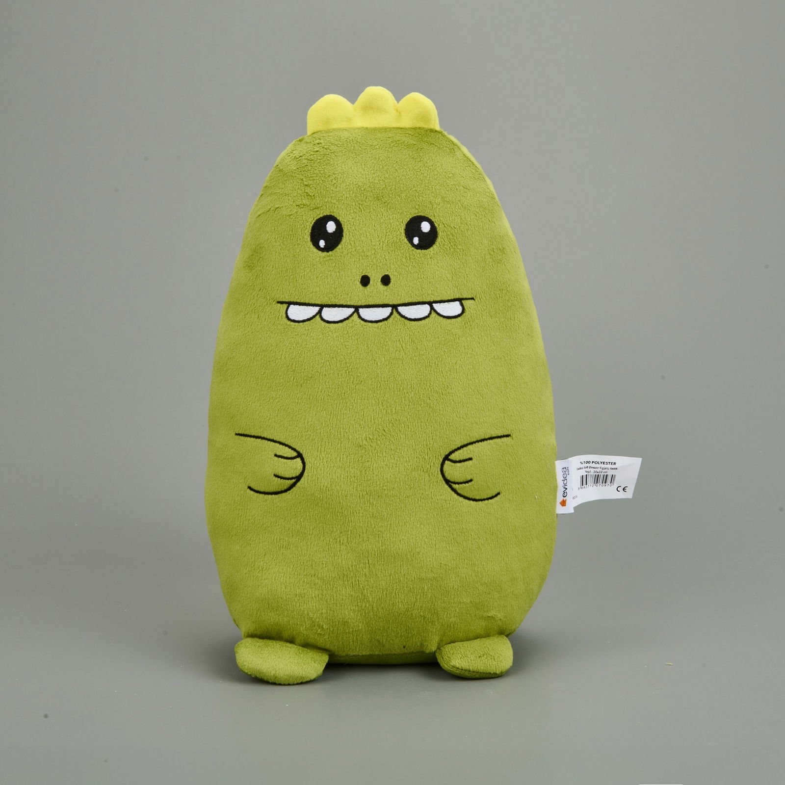 Soft Dinozor Figürlü Yastık - Yeşil - 30x33 cm