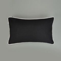 Soft Ethnic Biyeli Kırlent - Siyah - 30x50 cm